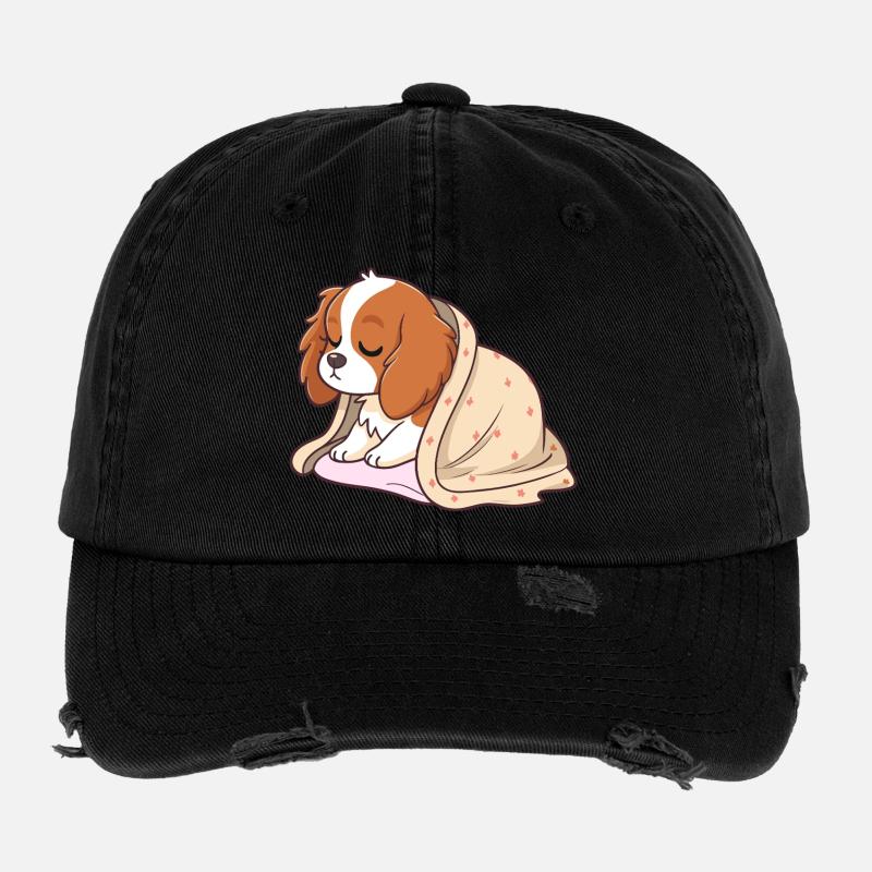 Chiot dormeur sous couverture Casquette vintage effet usé Flexfit
