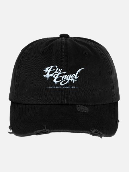 Eisengel: Kalter Blick, Warmes Herz - Flexfit Vintage Destroyed Cap - Schwarz - Vorne