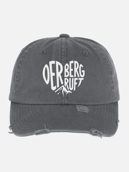 The mountain calls heart - Flexfit Vintage Destroyed Cap - dark grey - Front