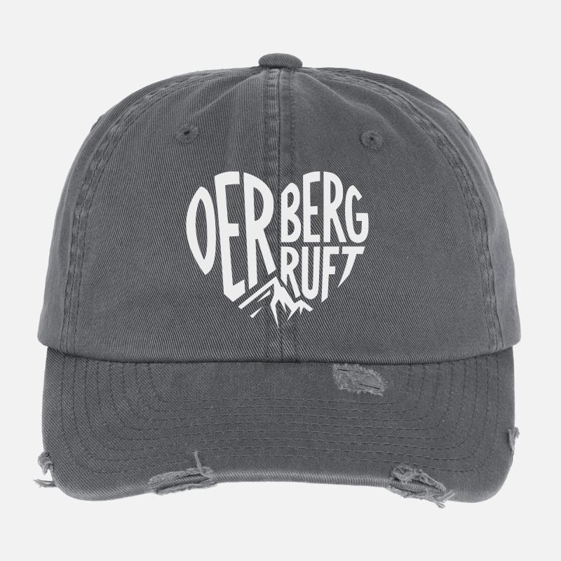Der Berg ruft Herz Flexfit Vintage Destroyed Cap