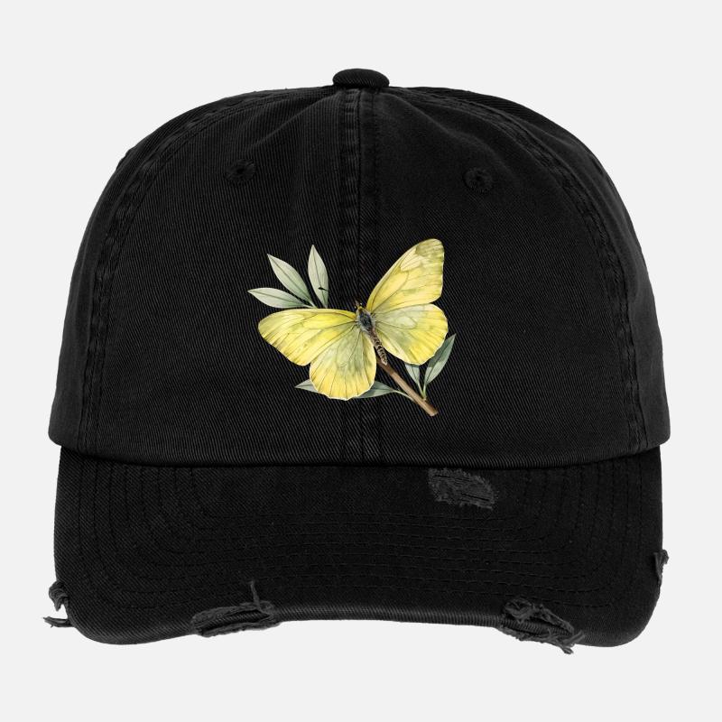 Zitronenschmetterling (Gonepteryx rhamni) Flexfit Vintage Destroyed Cap