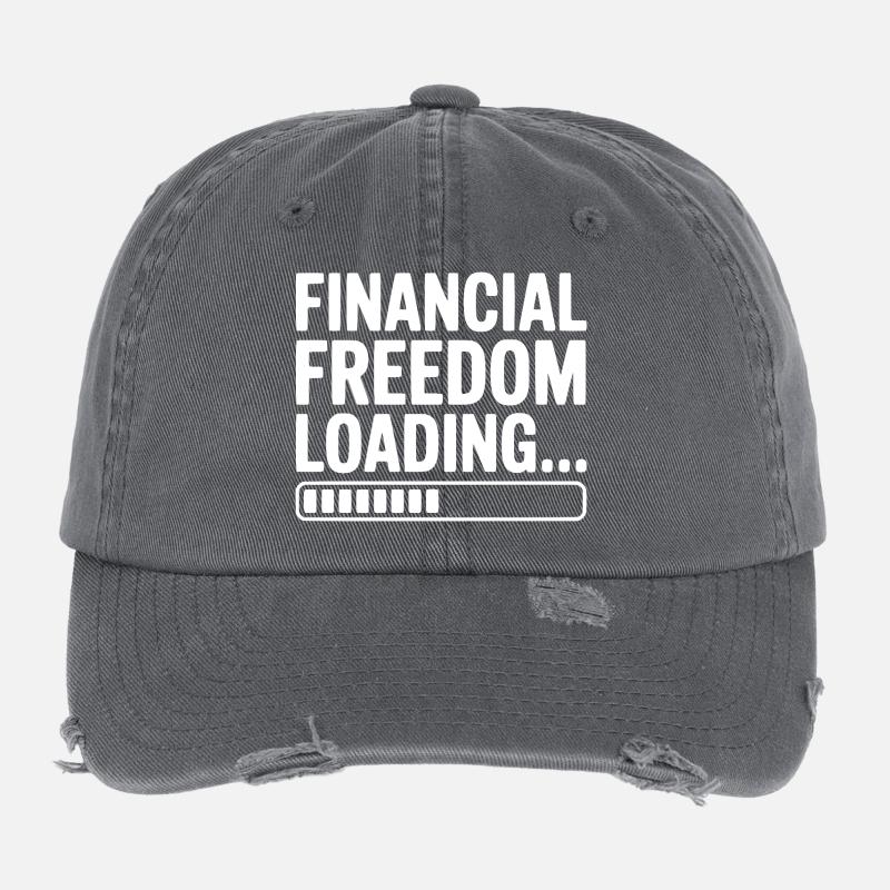 Financial Freedom Loading... Flexfit Vintage Destroyed Cap