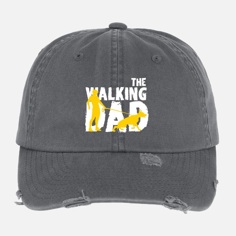 Walking dad and dog Flexfit Vintage Destroyed Cap
