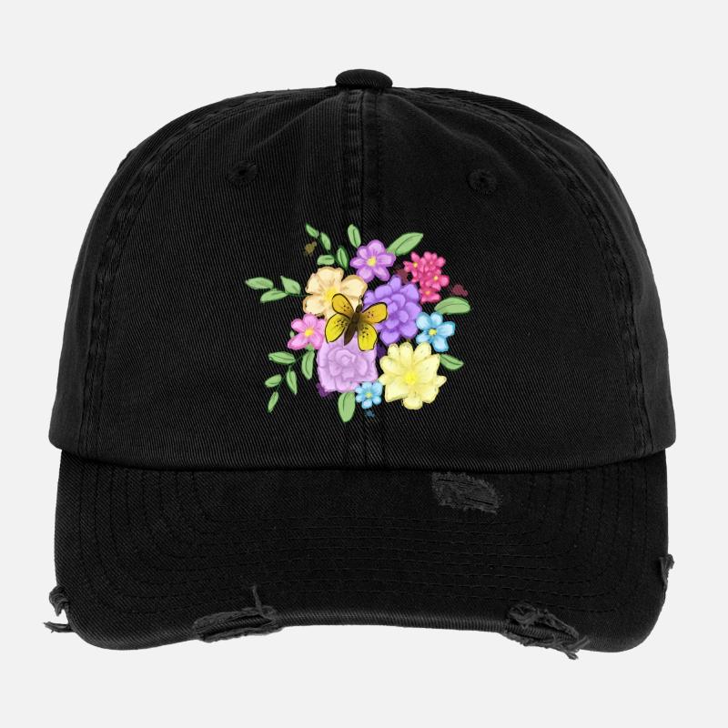 Bouquet de fleurs Casquette vintage effet usé Flexfit