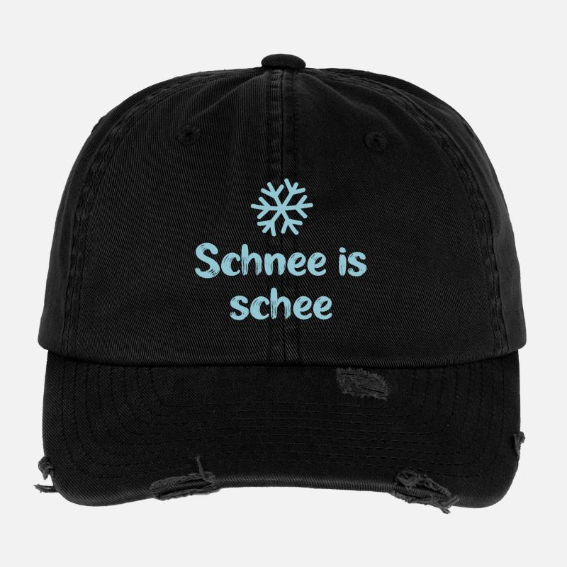Schnee is schee bayrisch Alpen cool Sprüche Winter Flexfit Vintage Destroyed Cap