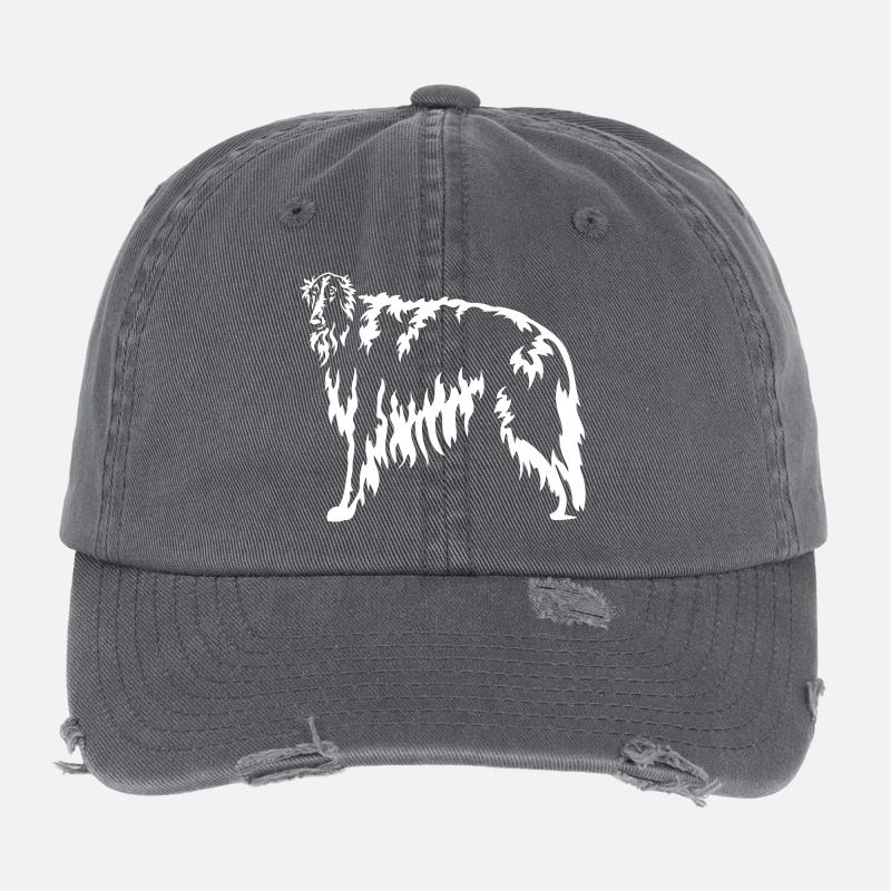 Borzoi « Édition Noire » Casquette vintage effet usé Flexfit