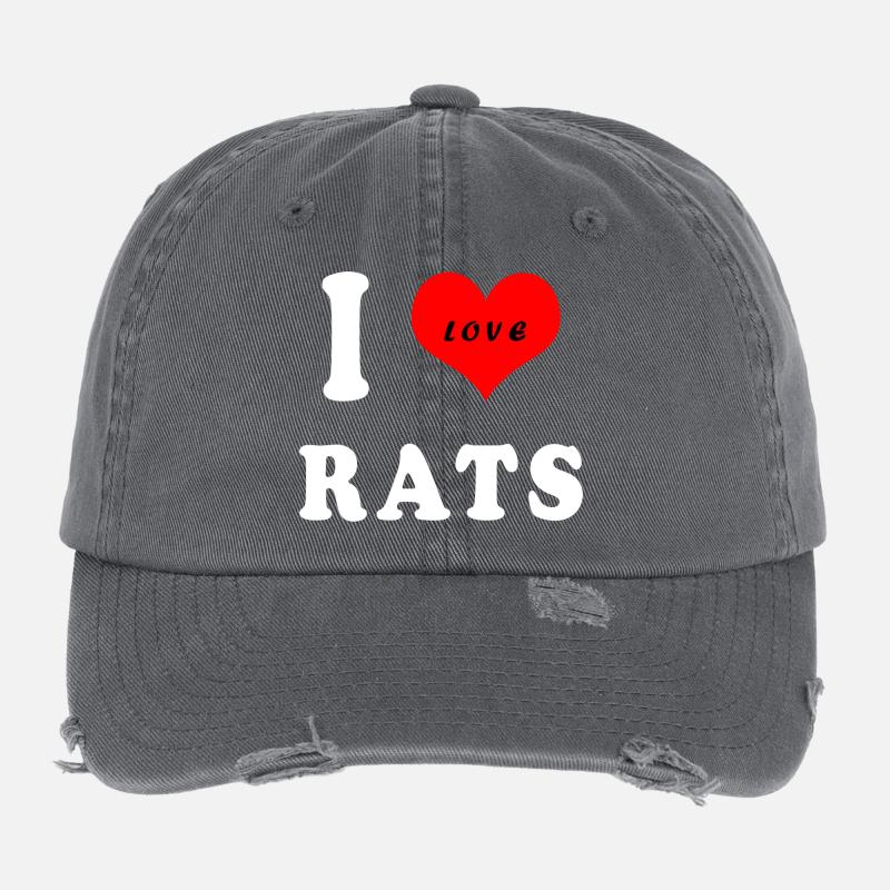 J'adore les rats Casquette vintage effet usé Flexfit