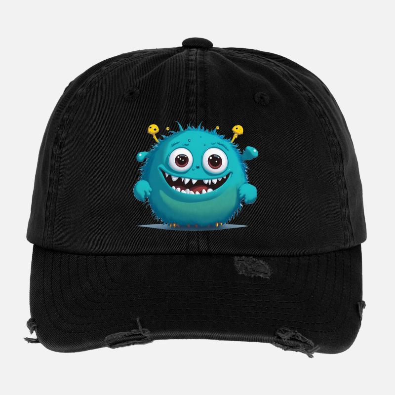 kleines blaues Monster Flexfit Vintage Destroyed Cap