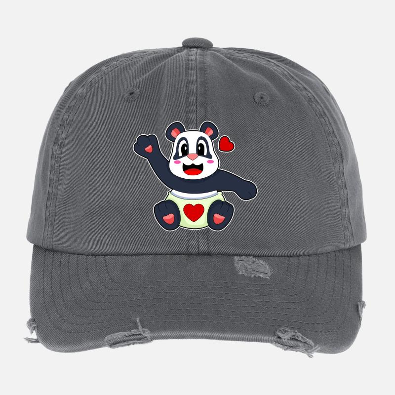 Panda Baby Windel Flexfit Vintage Destroyed Cap