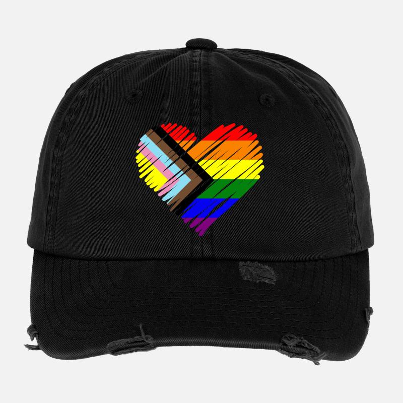 Pride Herz Chevron Muster Flexfit Vintage Destroyed Cap