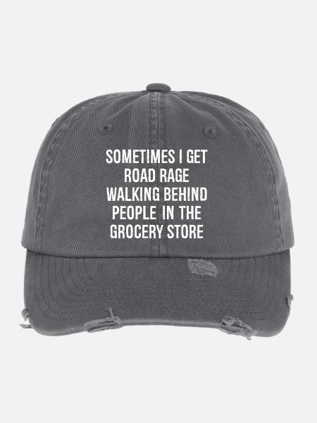 Manchmal bekomme ich Straßenrennen, wenn ich hinter Leuten herlaufe - Flexfit Vintage Destroyed Cap - Dunkelgrau - Vorne