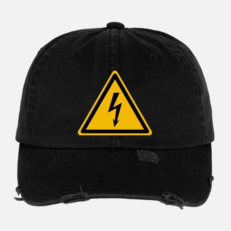 Warnung Vor Vlektrischer Spannung Warnzeichen Flexfit Vintage Destroyed Cap