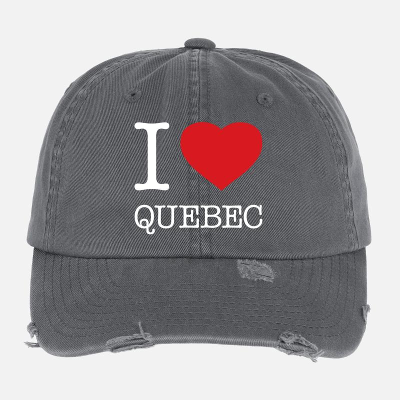 I LOVE QUEBEC Flexfit Vintage Destroyed Cap