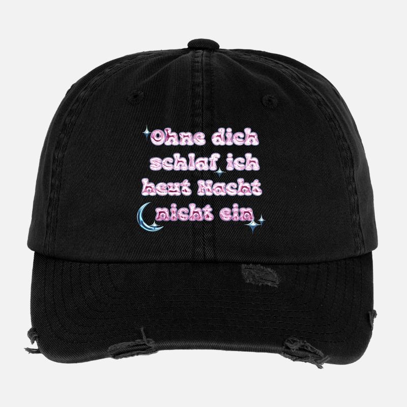 Sans toi - Conception de texte Y2K Casquette vintage effet usé Flexfit