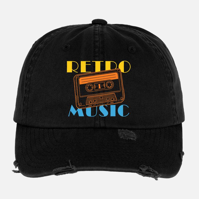 Vintage Retro Kassette Design Flexfit Vintage Destroyed Cap