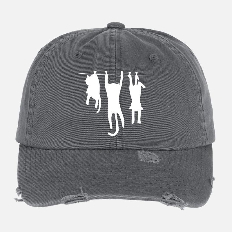 T-shirt chat drôle Casquette vintage effet usé Flexfit