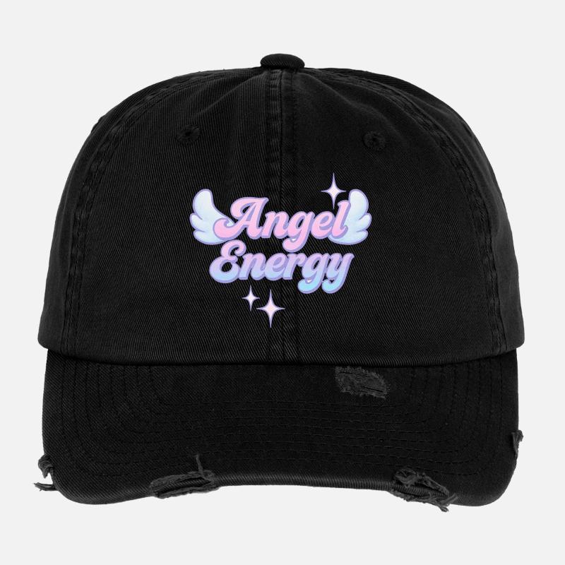Angel Energy / Conception Y2K Casquette vintage effet usé Flexfit