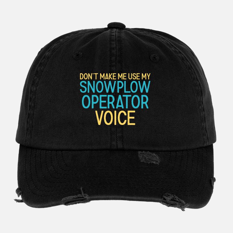Snowplow Operator Voice Snow Plow Driver Flexfit Vintage Destroyed Cap
