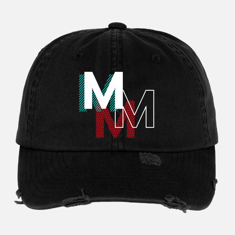 M Lettering Gifts Flexfit Vintage Destroyed Cap