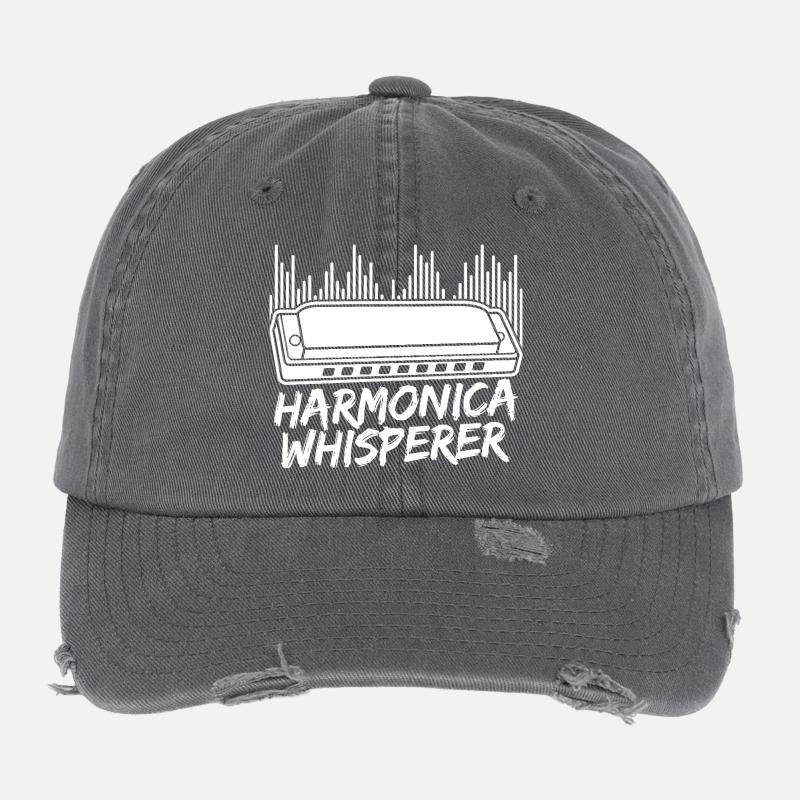Harmonica Musican Whisperer Harmonica Flexfit Vintage Destroyed Cap