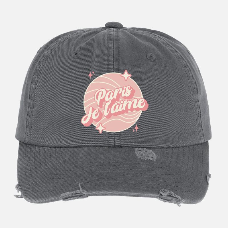 paris Ich liebe dich Flexfit Vintage Destroyed Cap
