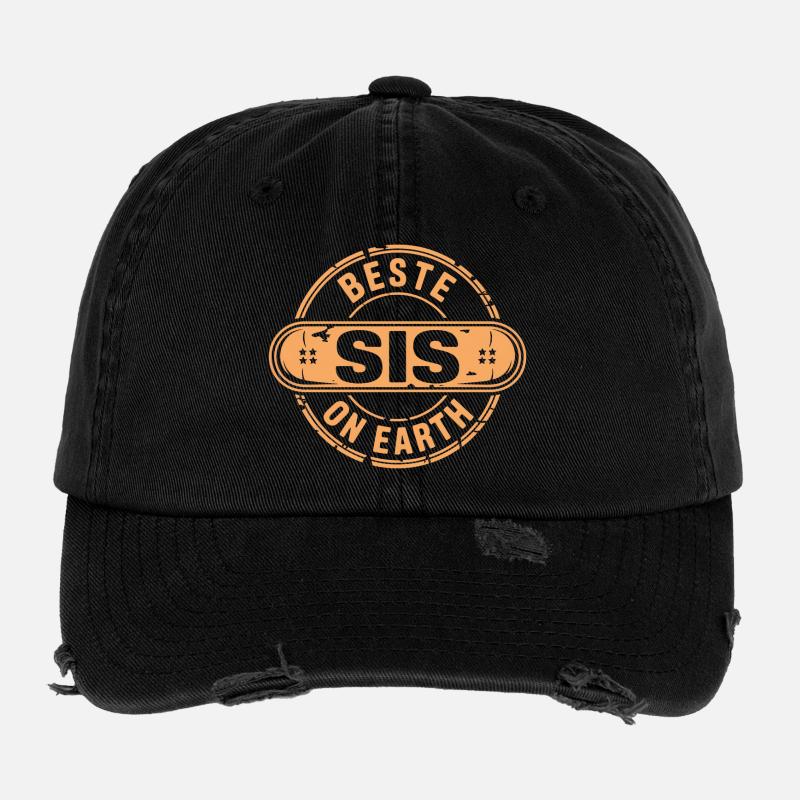 Best Sis Gift Sister Flexfit Vintage Destroyed Cap