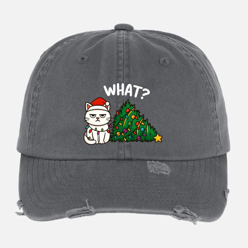 Lumières de Noël Annyoed Cat Casquette vintage effet usé Flexfit