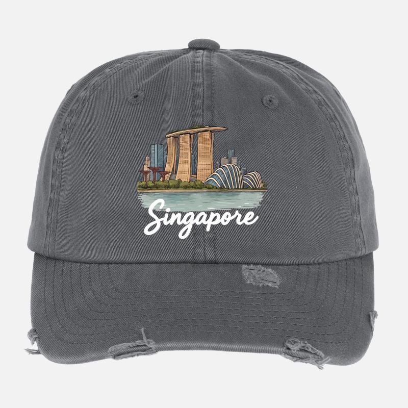 Singapore Flexfit Vintage Destroyed Cap