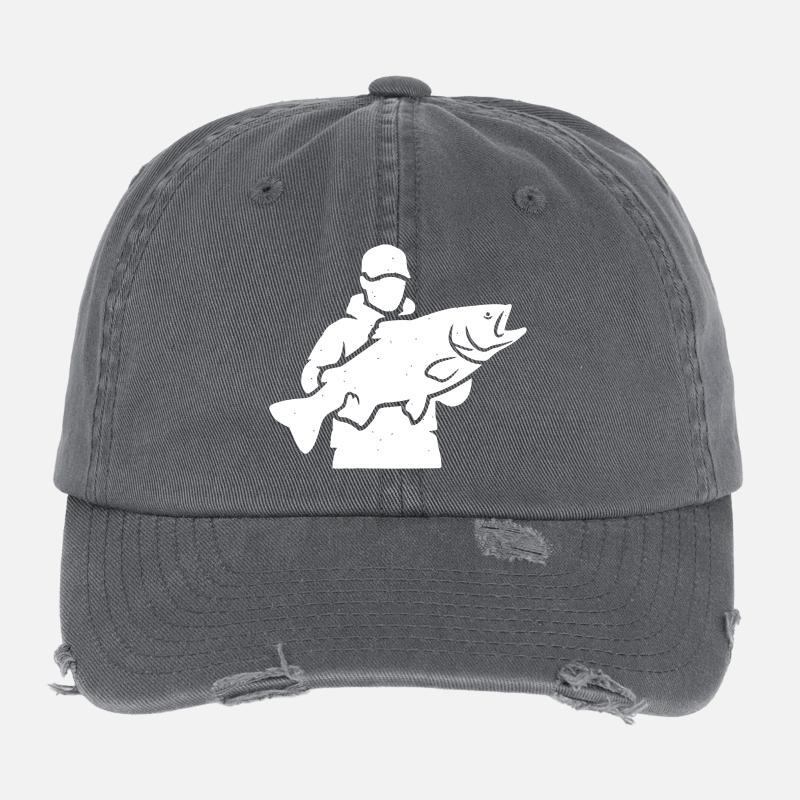 Fierté de pêcheur : silhouette classique de pêcheur Casquette vintage effet usé Flexfit