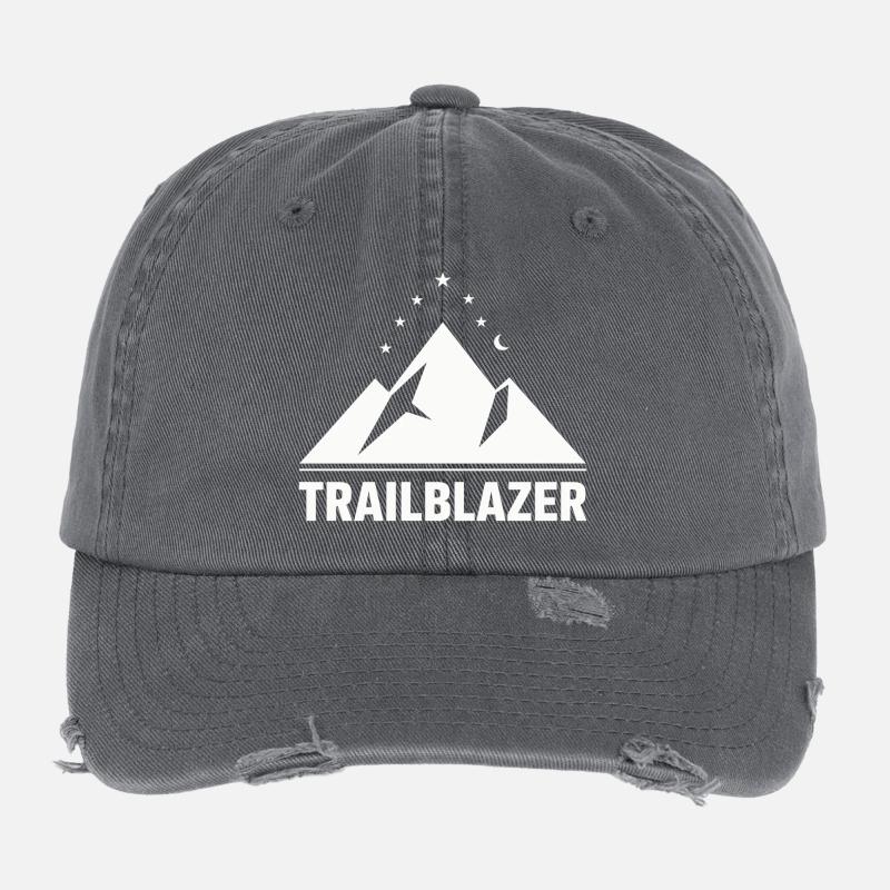 Trailblazer Mountain Night Camping Hiking Flexfit Vintage Destroyed Cap