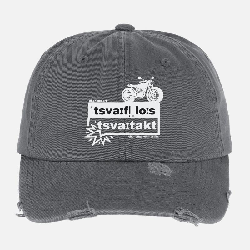 Zweifellos Zweitakt - phonetic art Flexfit Vintage Destroyed Cap