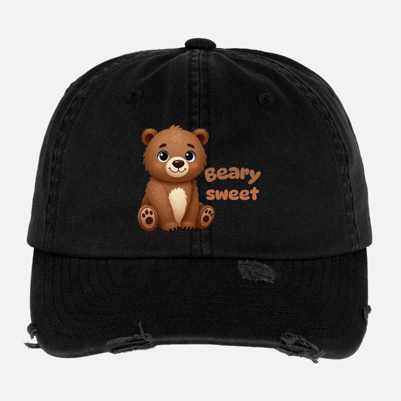 Süßer Braunbär Flexfit Vintage Destroyed Cap