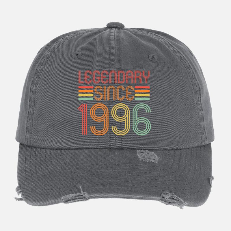 Legendary since 1996, Retro, Geburtstag Flexfit Vintage Destroyed Cap