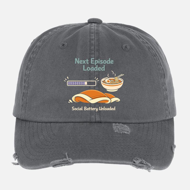 Anime introvert Weeb couch potato Flexfit Vintage Destroyed Cap