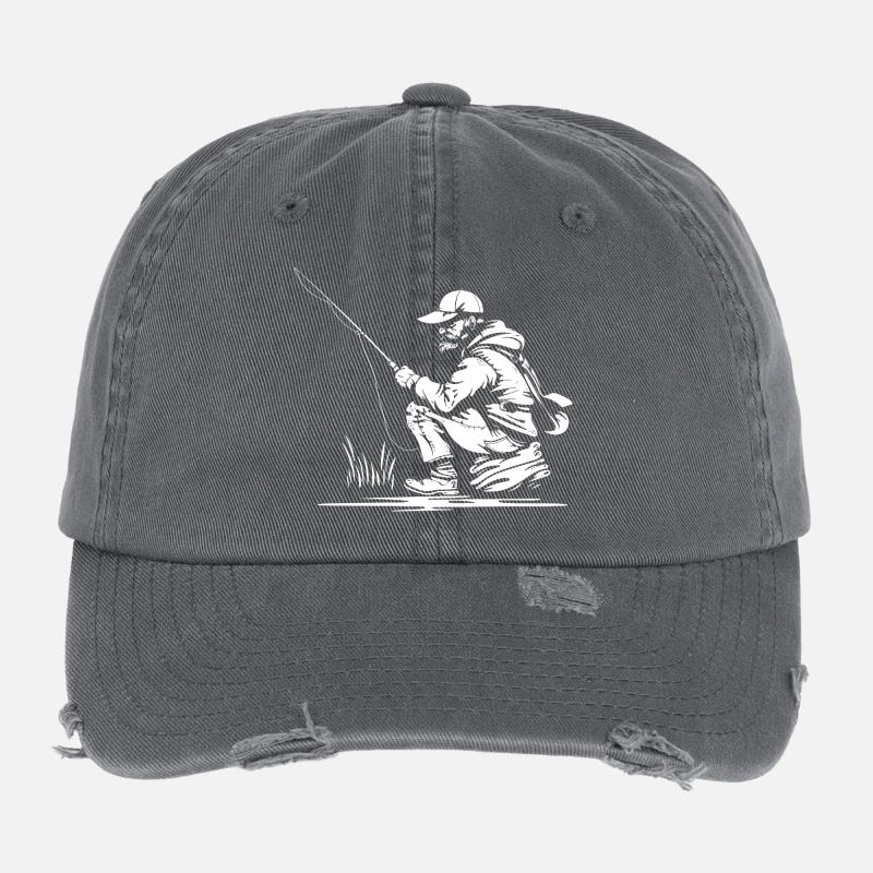 Angler Zeichnung Flexfit Vintage Destroyed Cap