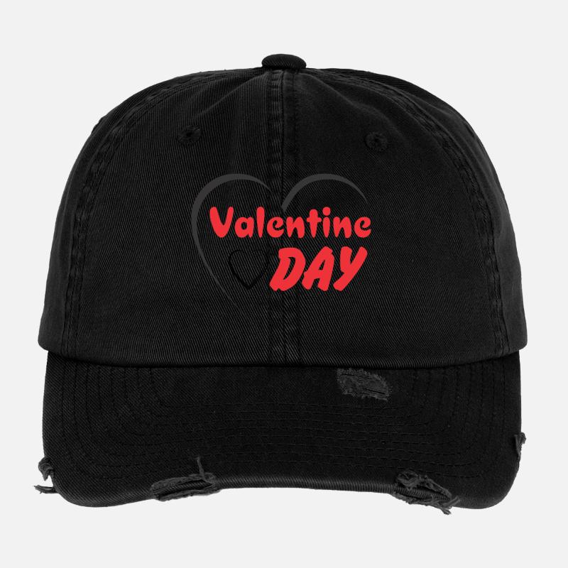 Valentinstagsherz-Schrift Flexfit Vintage Destroyed Cap