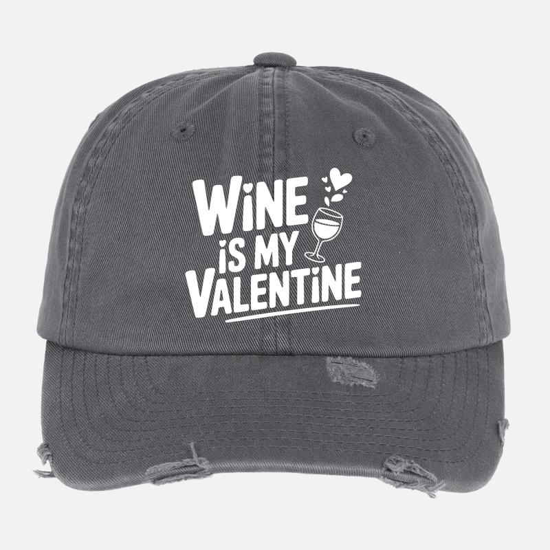Wein ist mein Valentin Flexfit Vintage Destroyed Cap
