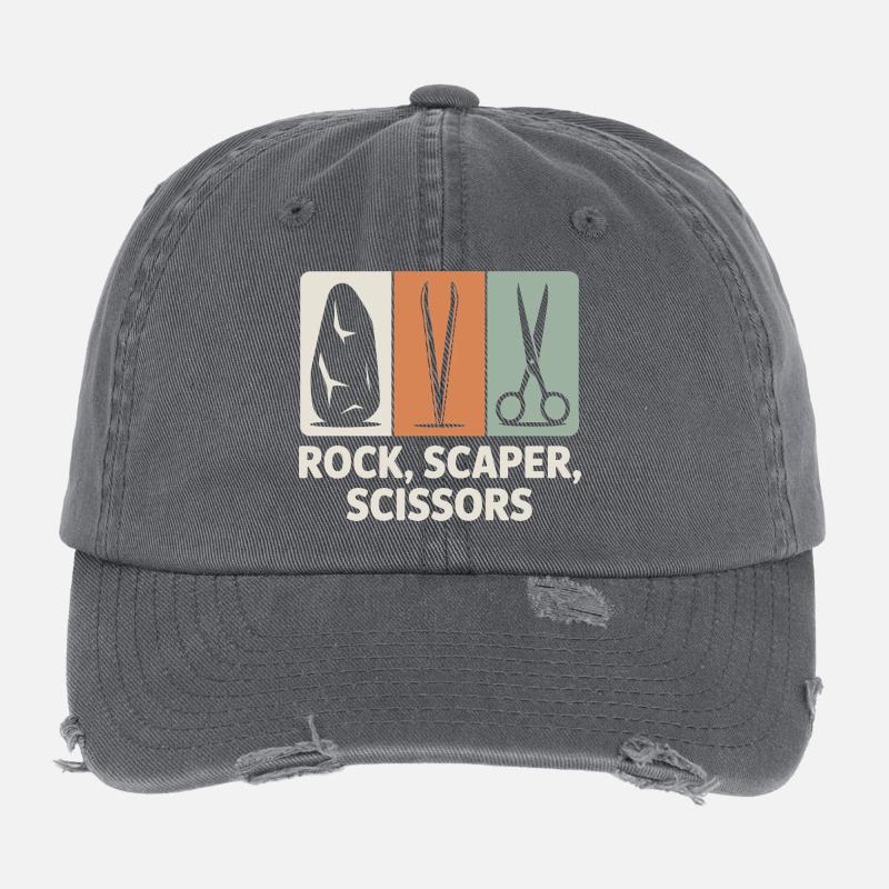 Stein, Scaper, Schere | Aquascaping Humor Flexfit Vintage Destroyed Cap
