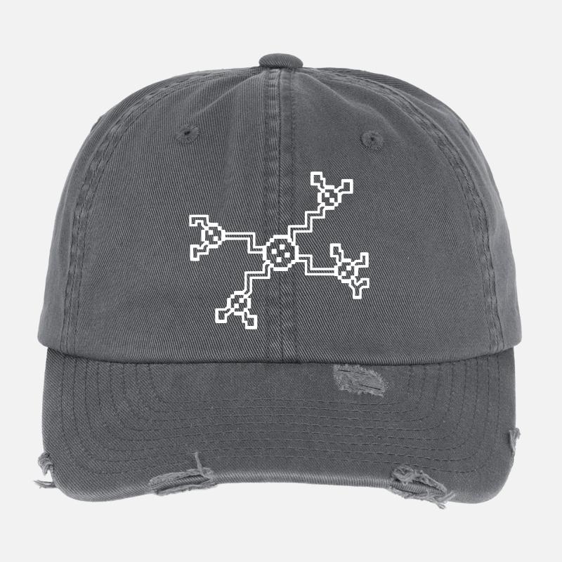 Neuron Nerve Cell Pixel 8-Bit Casquette vintage effet usé Flexfit