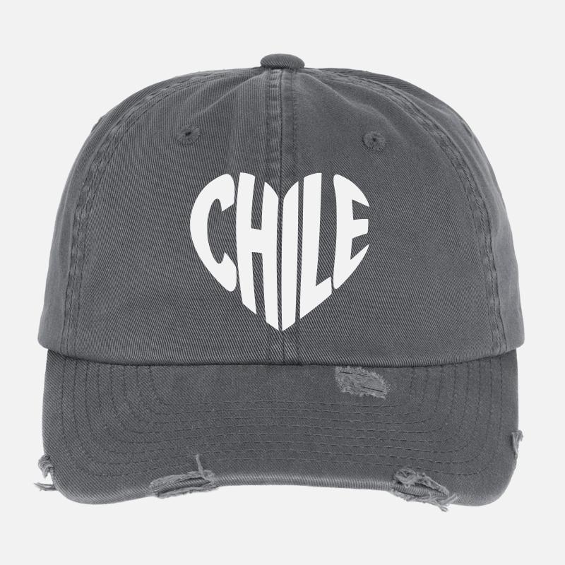 Conception typographique du cœur chilien Casquette vintage effet usé Flexfit