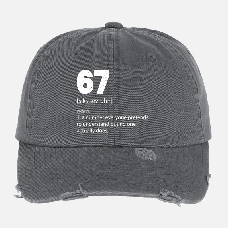 67 - Siebenundsechzig Nummer 67 Meme Sechs Sieben. Flexfit Vintage Destroyed Cap