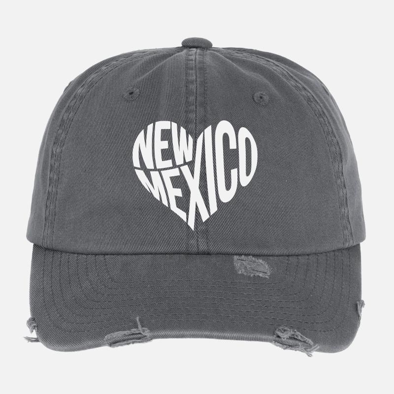 New Mexico Herz Typo Flexfit Vintage Destroyed Cap