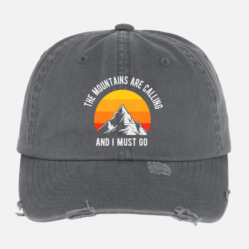 Mountains Are Calling Sunset Peak Flexfit Vintage Destroyed Cap