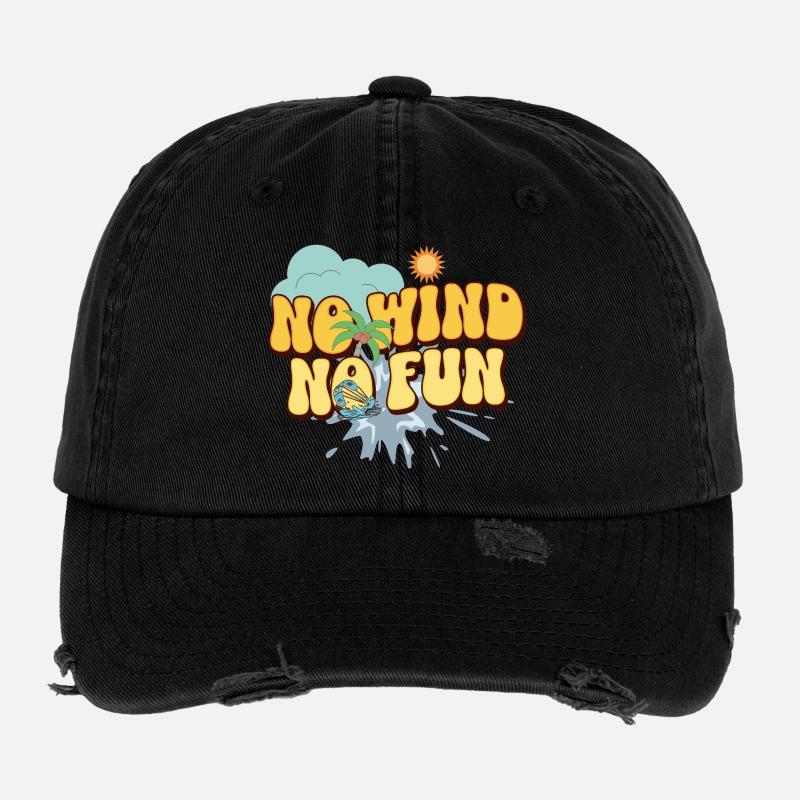 No Wind No Fun Flexfit Vintage Destroyed Cap