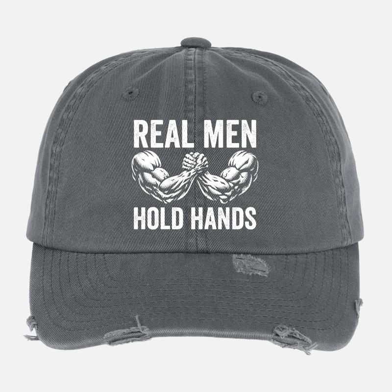 Armdrücken – Echte Männer halten Händchen Flexfit Vintage Destroyed Cap
