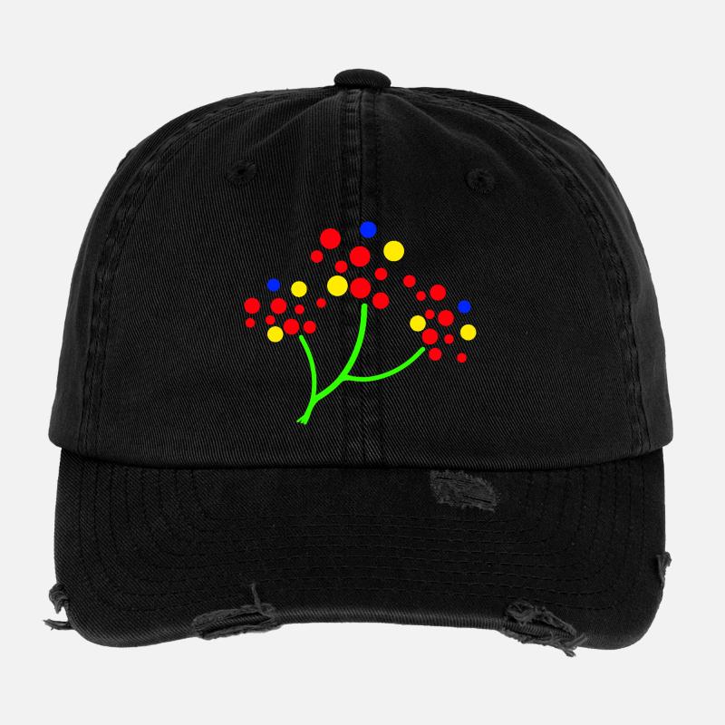 Neon Dot Tree Burst Flexfit Vintage Destroyed Cap