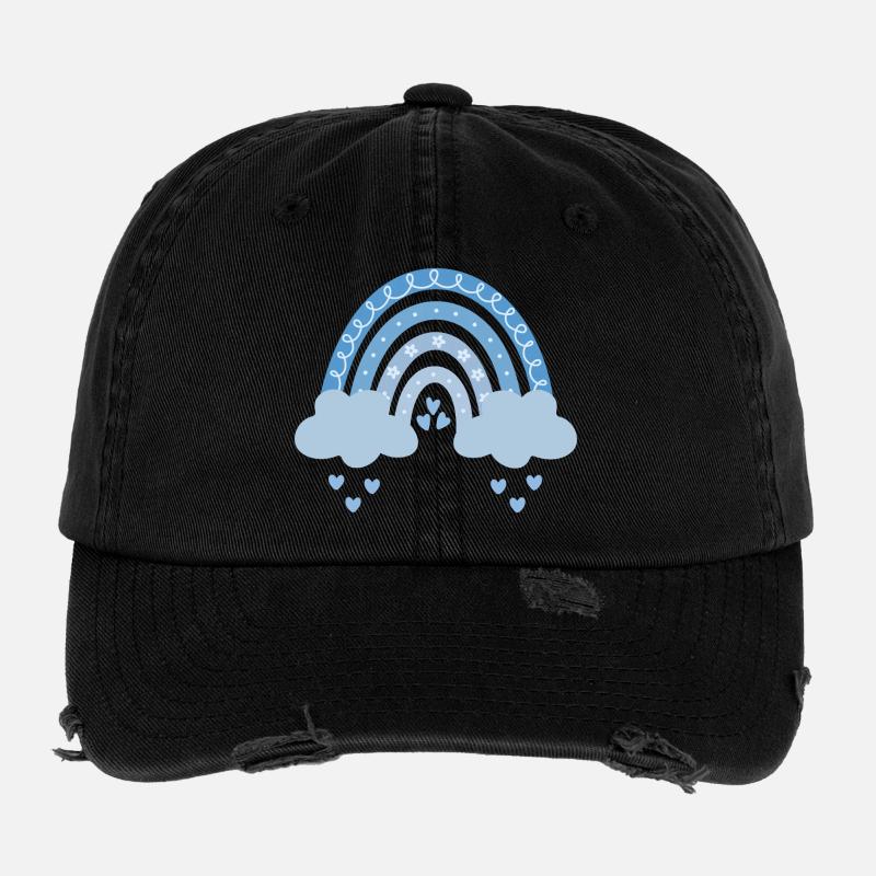 Bleu arc-en-ciel Casquette vintage effet usé Flexfit