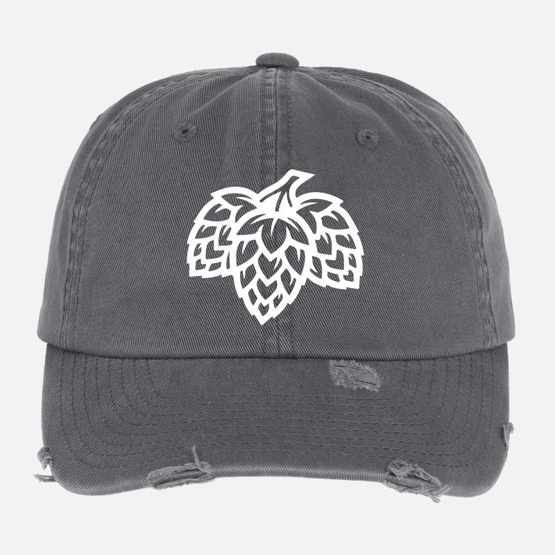 Hops Barley Malt Brewery Flexfit Vintage Destroyed Cap