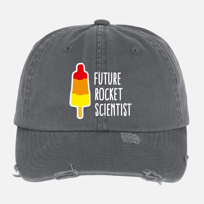 Future rocket scientist popsicle rocket graduation Flexfit Vintage Destroyed Cap