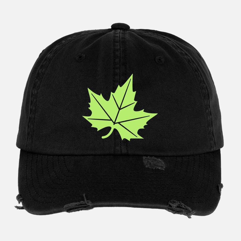 Platane Blatt Design Flexfit Vintage Destroyed Cap